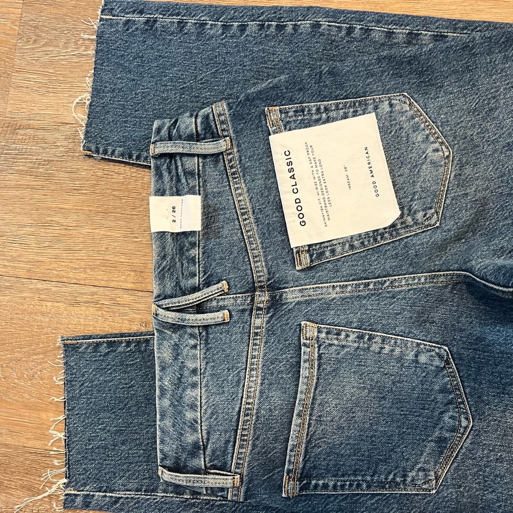 GOOD AMERICAN Womens Blue Denim Jeans